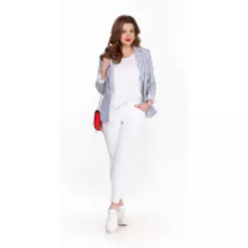 Костюм TEZA-1254 В цвете: Белый, Голубой; Размеры: 56,58,60,62,64,50,52,48,54