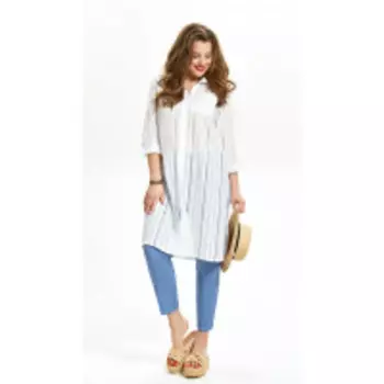 Костюм TEZA-1472 В цвете: Белый, Голубой; Размеры: 56,58,60,62,64,50,52,48,54