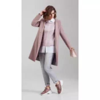 Пальто Anna Majewska-1264-1 В цвете: Розовый; Размеры: 56,52,54