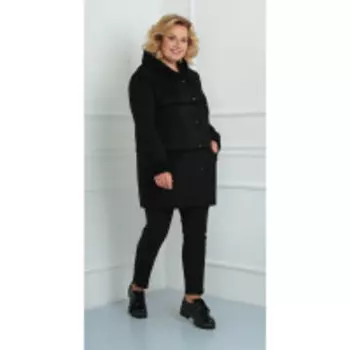 Пальто Диамант-1379/1 В цвете: Черный; Размеры: 56,50,52,48,54