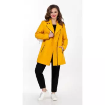 Пальто TEZA-1565/4 В цвете: Желтый; Размеры: 56,58,60,62,64,50,52,48,54