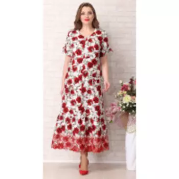 Платье Aira Style-739/1 В цвете: Красный, Белый; Размеры: 56,58,52,54