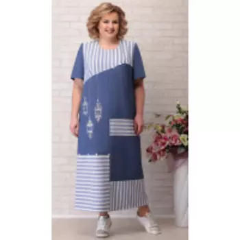Платье Aira Style-741 В цвете: Синий; Размеры: 58,60