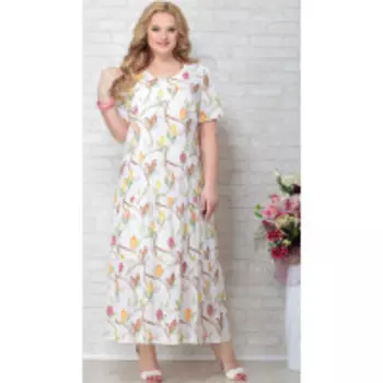 Платье Aira Style-784 В цвете: Белый, Разноцветный; Размеры: 56,58,60