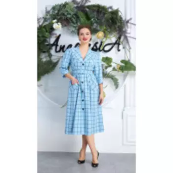 Платье Anastasia-527/7 В цвете: Голубой; Размеры: 56,58,50,52,48,54