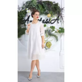 Платье Anastasia-588 В цвете: Белый; Размеры: 50,52