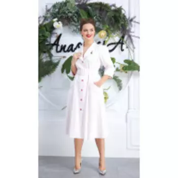 Платье Anastasia-599 В цвете: Белый; Размеры: 56,60,62,50,52
