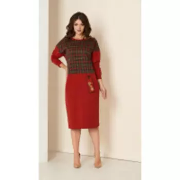 Платье Andrea Style-00283 В цвете: Красный; Размеры: 52,54