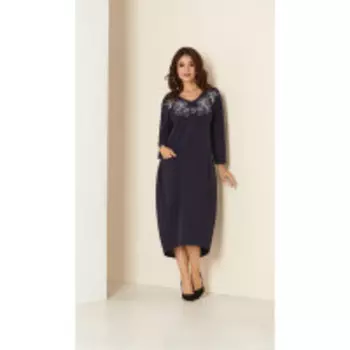 Платье Andrea Style-00291/1 В цвете: Синий; Размеры: 56,52