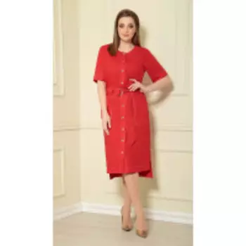 Платье Andrea Style-0362/8 В цвете: Красный; Размеры: 56,52,54