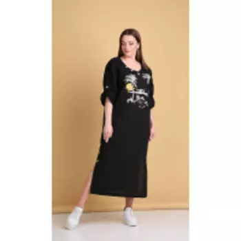 Платье Andrea Style-0364-17 В цвете: Черный; Размеры: 56,58,60,54