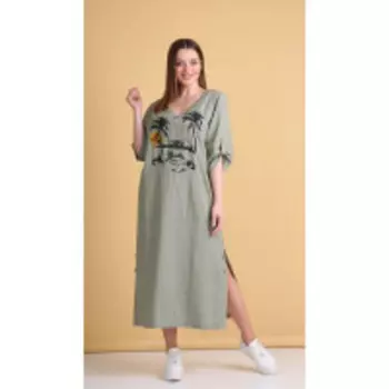 Платье Andrea Style-0364-3 В цвете: Зеленый; Размеры: 56,54