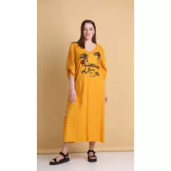 Платье Andrea Style-0364-4 В цвете: Желтый; Размеры: 56,58,60,54