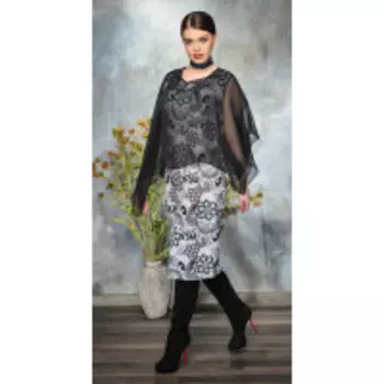 Платье Anna Majewska-A275 В цвете: Белый, Черный; Размеры: 56,52,54