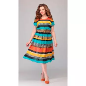 Платье Асолия-2481 В цвете: Разноцветный; Размеры: 50,52,48