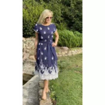 Платье Azzara-679 В цвете: Синий; Размеры: 56,50,52,46,48,54