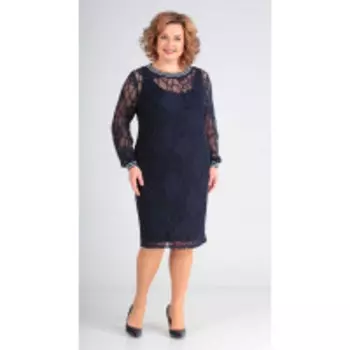 Платье Диамант-1496 В цвете: Синий; Размеры: 56,52,54