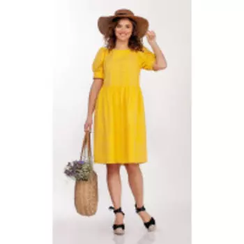 Платье DilanaVIP-1687 В цвете: Желтый; Размеры: 50,46,48,44