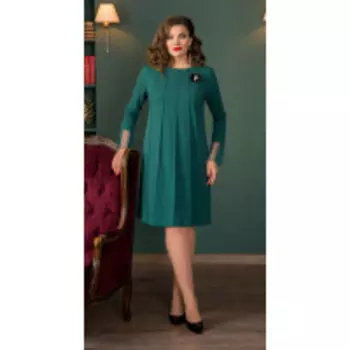 Платье Галеан Cтиль-671/1 В цвете: Зеленый; Размеры: 56,50,52,54