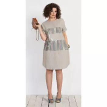 Платье Галеан Cтиль-687 В цвете: Бежевый; Размеры: 56,50,52,54