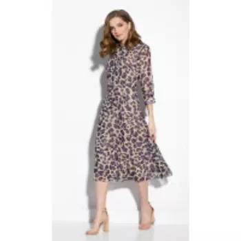 Платье Gizart-7348-1ф В цвете: Бежевый, Фиолетовый; Размеры: 50,52,46