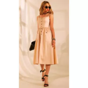 Платье Golden Valley-4673/6 В цвете: Бежевый; Размеры: 46,48,44,42