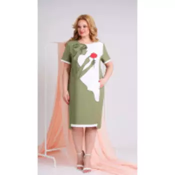 Платье Ивелта плюс-1680/1 В цвете: Зеленый; Размеры: 56,58,50,52,48,54