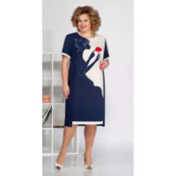 Платье Ивелта плюс-1680 В цвете: Синий; Размеры: 56,58,50,52,48,54