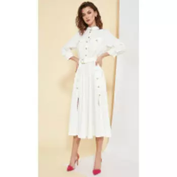 Платье Kaloris-1717 В цвете: Белый; Размеры: 50,52,46,48,44,42