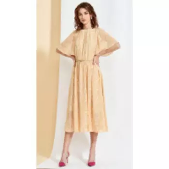 Платье Kaloris-1738 В цвете: Бежевый; Размеры: 50,52,46,48,44,42