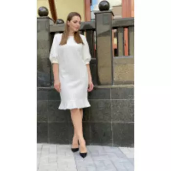 Платье КаринаДелюкс-В-362 В цвете: Белый; Размеры: 50,52,48