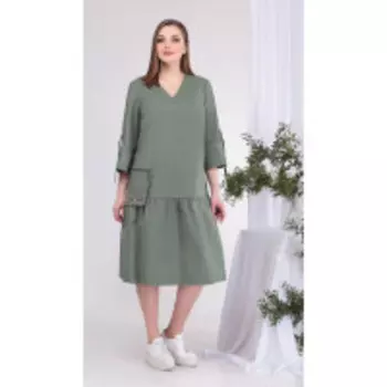 Платье КаринаДелюкс-В-383 В цвете: Зеленый; Размеры: 56,52,54