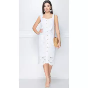 Платье LeNata-11111/1 В цвете: Белый; Размеры: 50,52,46,48,54,44
