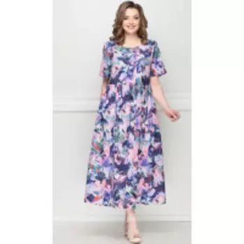 Платье LeNata-13025 В цвете: Фиолетовый, Разноцветный; Размеры: 56,58,60,50,52,54