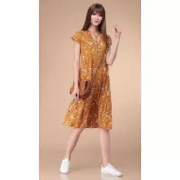 Платье Линия-Л-1734 В цвете: Оранжевый; Размеры: 46,48,44