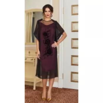 Платье Lissana-3890 В цвете: Черный, Фиолетовый; Размеры: 56,58,54