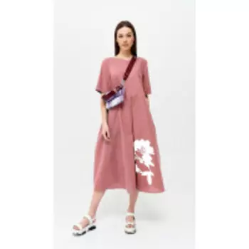 Платье Люше-2656 В цвете: Розовый; Размеры: 56,58,60,62,50,52,46,48,54,44