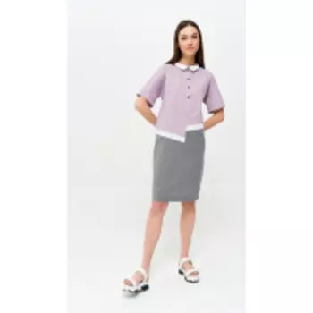 Платье Люше-2659 В цвете: Серый, Фиолетовый; Размеры: 50,52,46,48,54,44