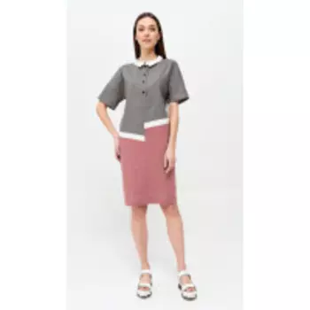 Платье Люше-2660 В цвете: Серый, Розовый; Размеры: 50,52,46,48,54,44