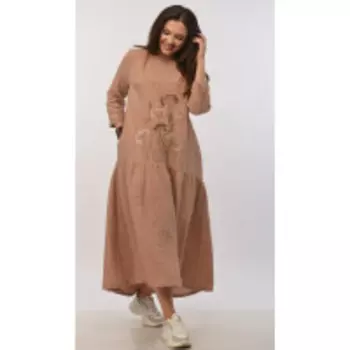 Платье Mali-421-015 В цвете: Бежевый, Коричневый; Размеры: 58,52,48