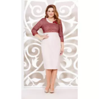 Платье Mira Fashion-3143 В цвете: Красный, Бежевый; Размеры: 50,52,48,54