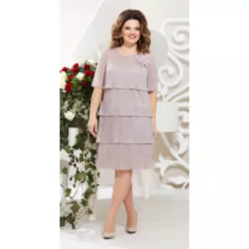Платье Mira Fashion-4389-8 В цвете: Бежевый; Размеры: 56,58,50,52,54