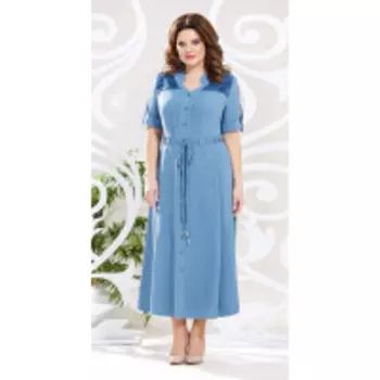 Платье Mira Fashion-4615-2 В цвете: Голубой; Размеры: 56,52,54