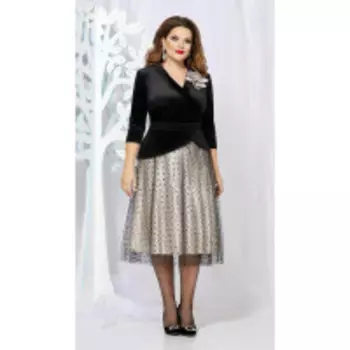 Платье Mira Fashion-4873 В цвете: Черный, Серый; Размеры: 56,50,52,54