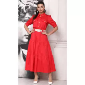 Платье Мода-Юрс-2675/1 В цвете: Красный; Размеры: 50,46,48