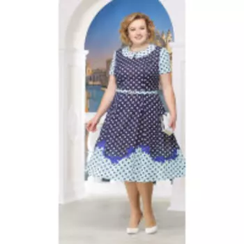 Платье Ninele-5522/2 В цвете: Синий, Разноцветный; Размеры: 50,52,48