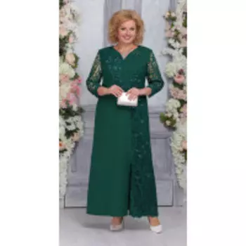 Платье Ninele-5743 В цвете: Зеленый; Размеры: 56,58,60,62,54