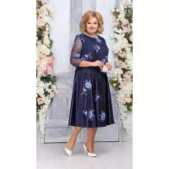 Платье Ninele-5746 В цвете: Синий; Размеры: 56,58,60,62,64,66,50,52,54