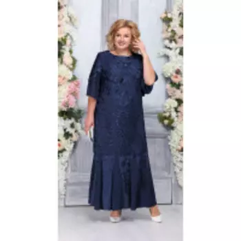 Платье Ninele-5747/5 В цвете: Синий; Размеры: 56,58,60,62,64