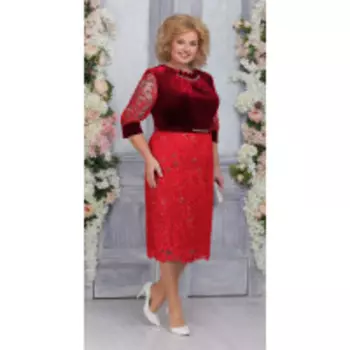 Платье Ninele-5748/1 В цвете: Красный; Размеры: 56,58,60,52,54